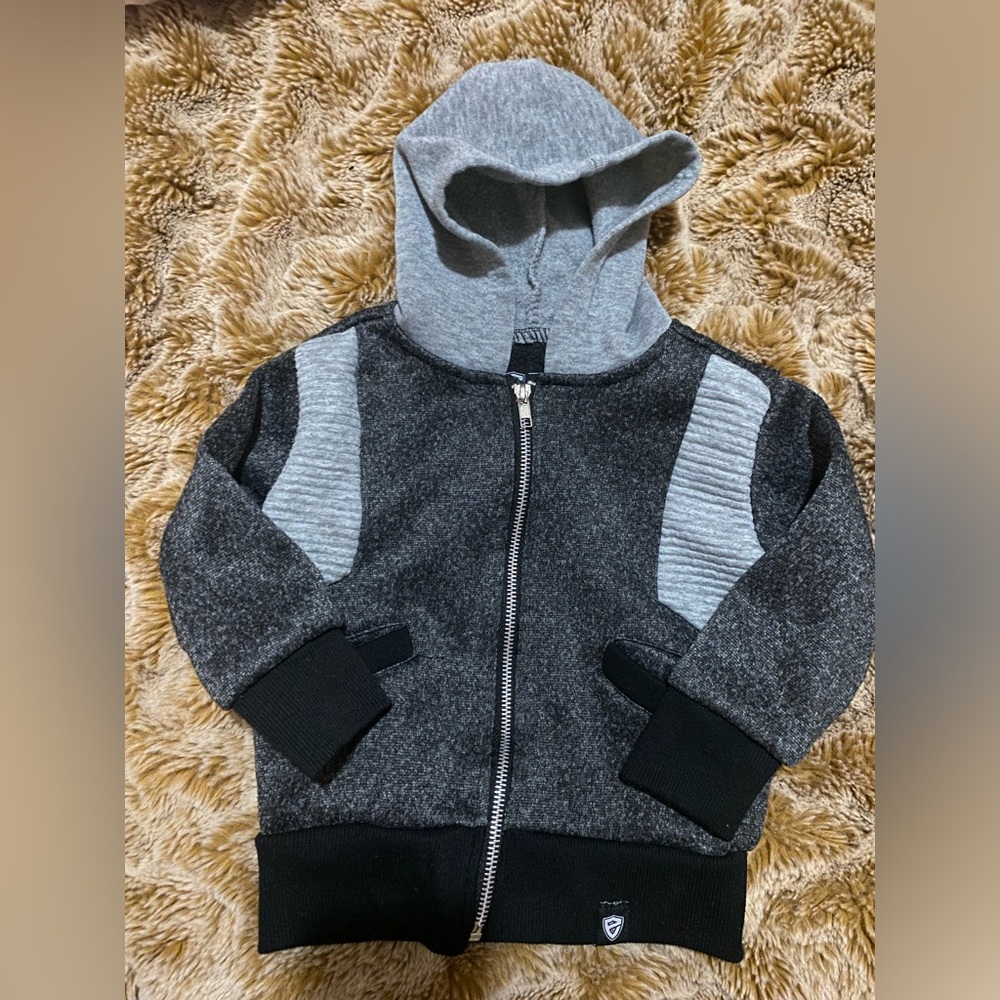 Gray and Black toddler Hoodie